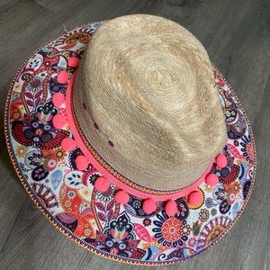 Summer straw hat with a Boho colorful twist